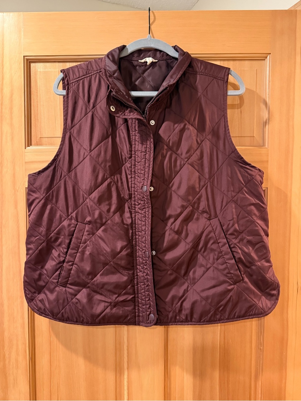 Maurices Quilted Sleeveless Vest in Deep Wine